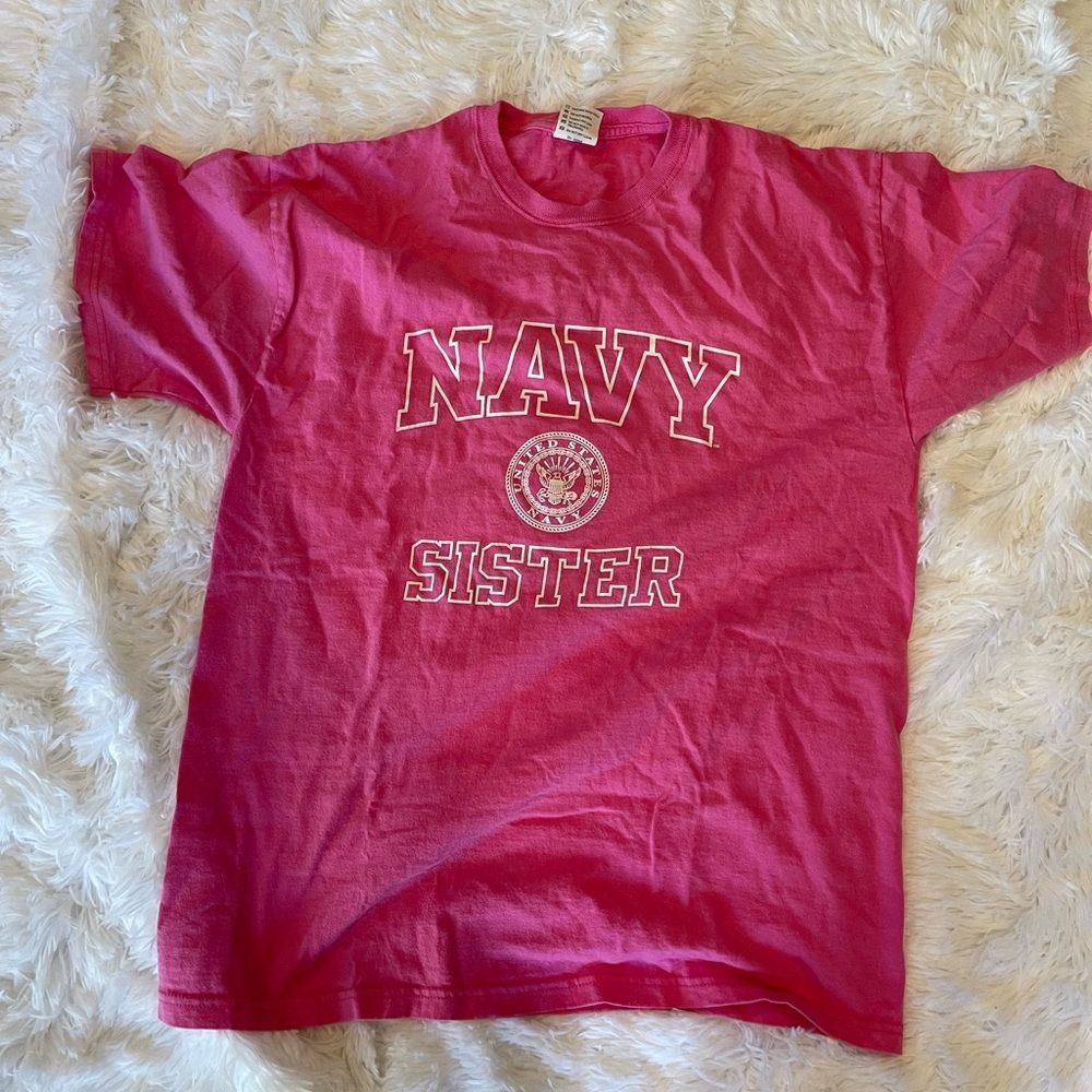 Message T-shirt| NAVY SISTER| Sz L